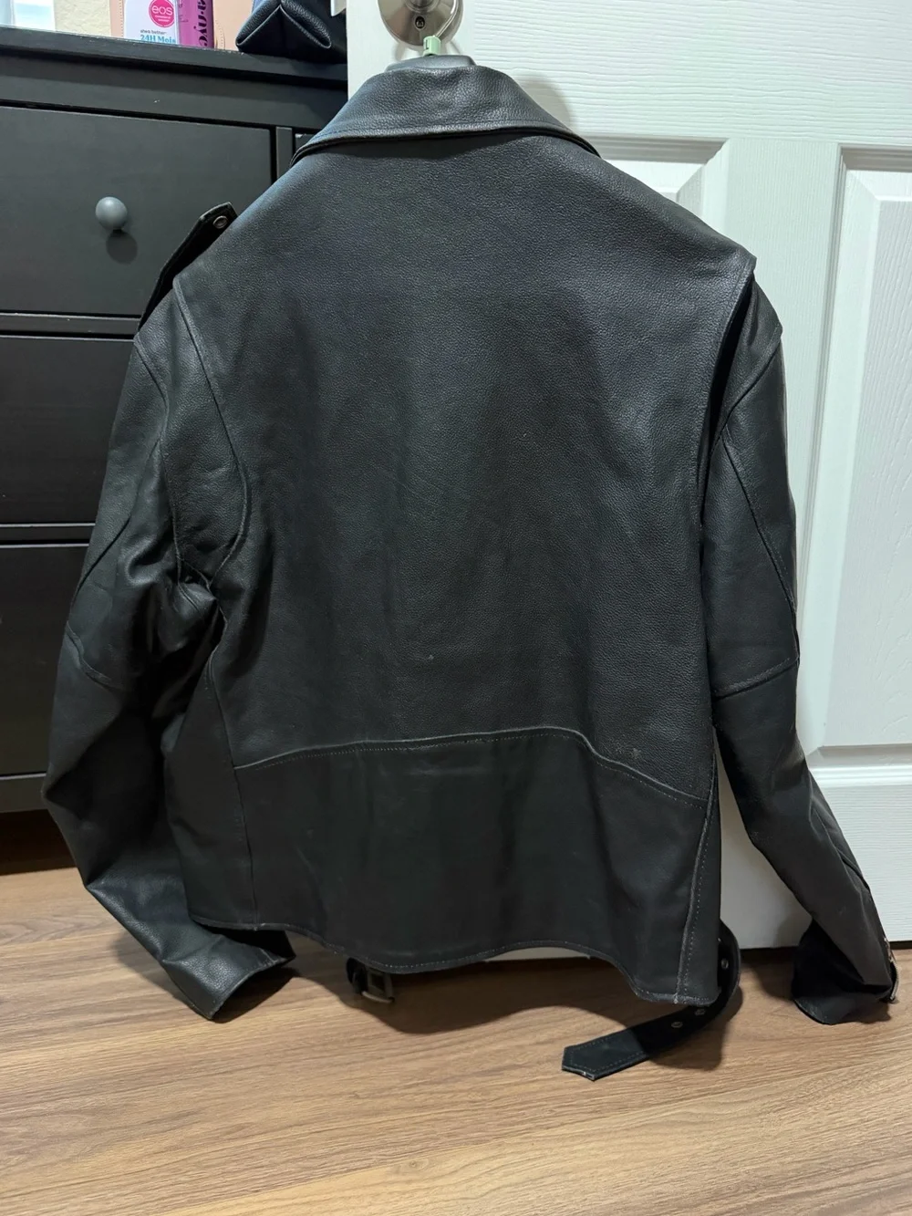 Xelement Black Leather Bomber Motorcycle Jacket - Men's